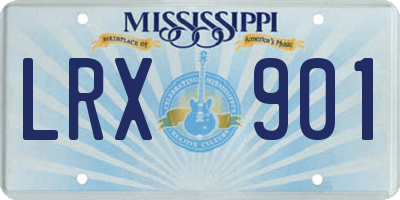 MS license plate LRX901