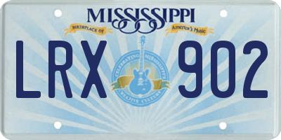 MS license plate LRX902