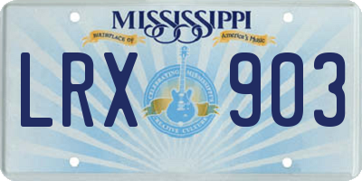 MS license plate LRX903