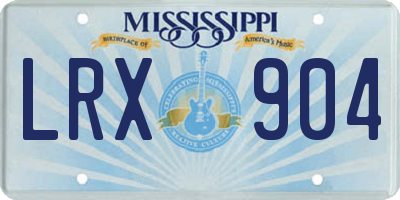 MS license plate LRX904