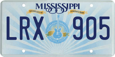 MS license plate LRX905