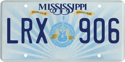 MS license plate LRX906