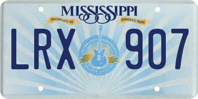 MS license plate LRX907