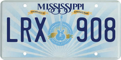 MS license plate LRX908