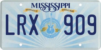 MS license plate LRX909
