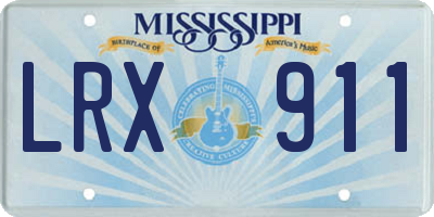 MS license plate LRX911