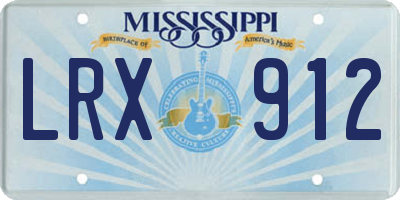 MS license plate LRX912