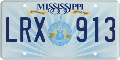 MS license plate LRX913