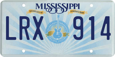 MS license plate LRX914