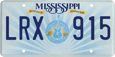 MS license plate LRX915
