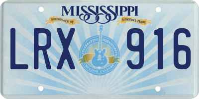 MS license plate LRX916
