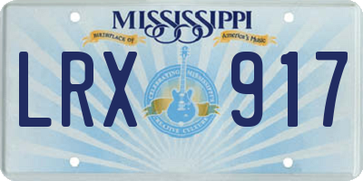 MS license plate LRX917