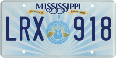MS license plate LRX918
