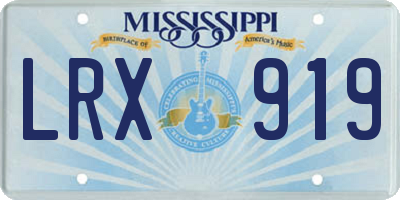 MS license plate LRX919