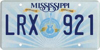 MS license plate LRX921