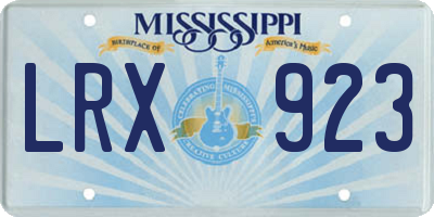 MS license plate LRX923
