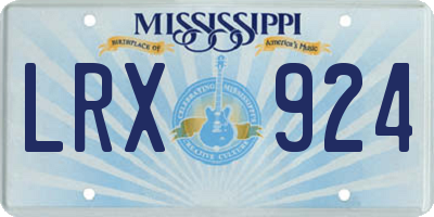 MS license plate LRX924
