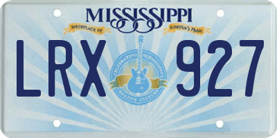 MS license plate LRX927