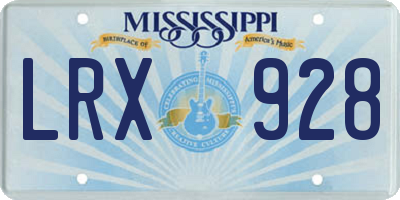MS license plate LRX928