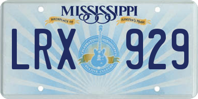 MS license plate LRX929