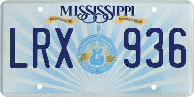 MS license plate LRX936