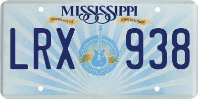 MS license plate LRX938