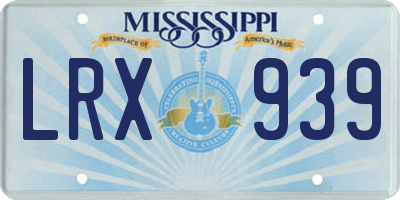 MS license plate LRX939