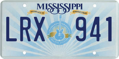 MS license plate LRX941