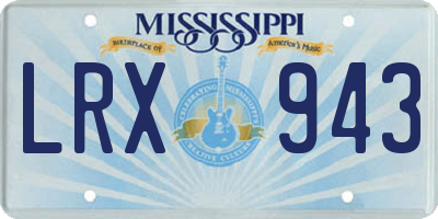 MS license plate LRX943