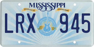 MS license plate LRX945