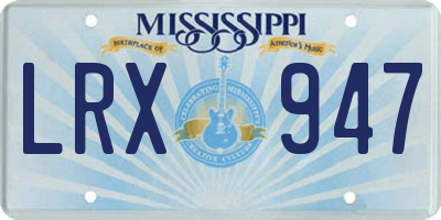 MS license plate LRX947