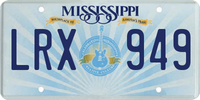 MS license plate LRX949