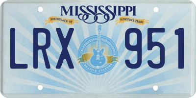 MS license plate LRX951