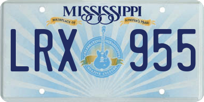 MS license plate LRX955