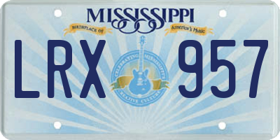 MS license plate LRX957
