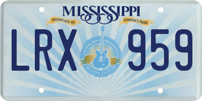MS license plate LRX959