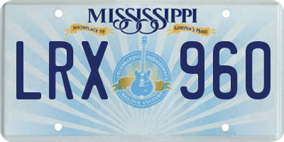 MS license plate LRX960