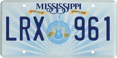 MS license plate LRX961