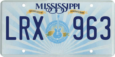 MS license plate LRX963