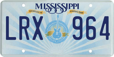 MS license plate LRX964