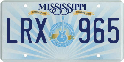 MS license plate LRX965