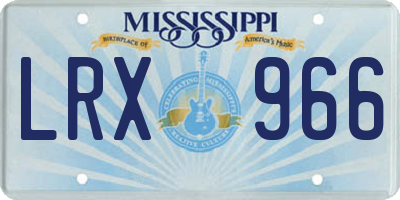 MS license plate LRX966