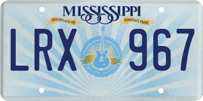 MS license plate LRX967