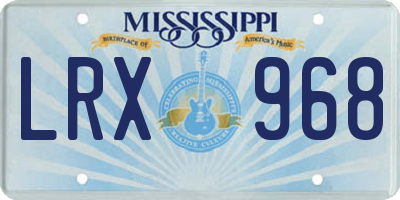 MS license plate LRX968