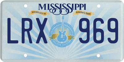 MS license plate LRX969