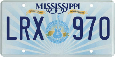 MS license plate LRX970
