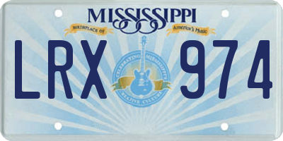 MS license plate LRX974