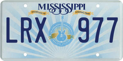 MS license plate LRX977
