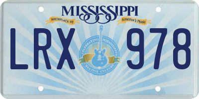 MS license plate LRX978