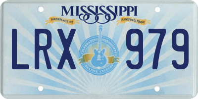 MS license plate LRX979